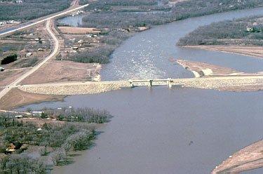 aerial image of Red River floodway