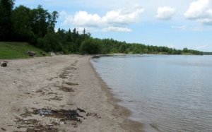 image of beach on lake