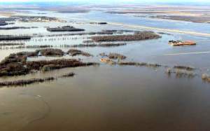 image of flloded land taken from the air