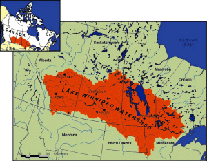 Lake Winnipeg Watershed map