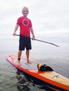 Jay Hawranik on his stand-up paddle board