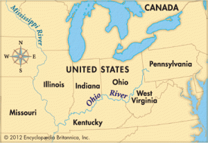 Ohio River map, courtesy of 